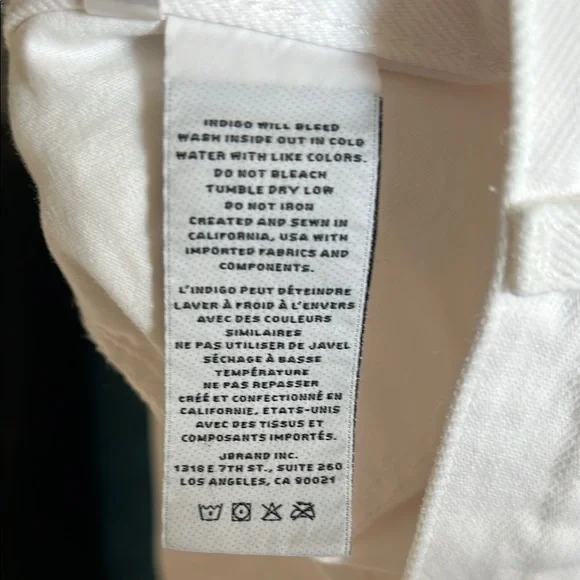 J Brand High Rise White Button Billey Jean Shorts with Frayed Hem - Picture 4 of 7